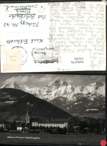 376792,Admont Stift Kirche m. Pyhrgas u. Scheiblingstein Bergkulisse