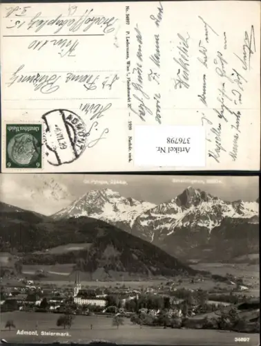 376798,Admont Totale m. Pyhrgas u. Scheiblingstein Bergkulisse
