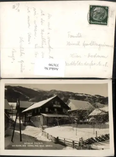 376799,Skiheim Dornig m. Kaibling Ennsling b. Haus Winterbild