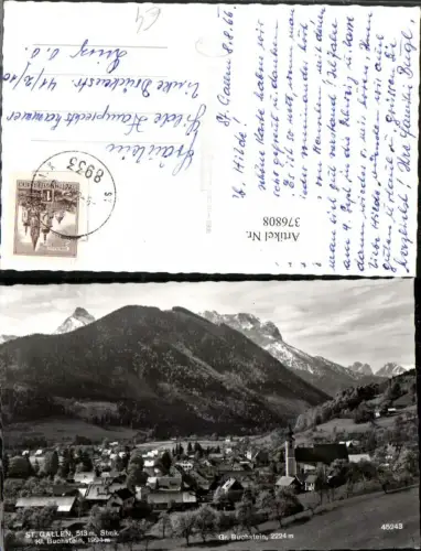 376808,St. Gallen Totale m. Kleinen u. Großen Buchstein Bergkulisse