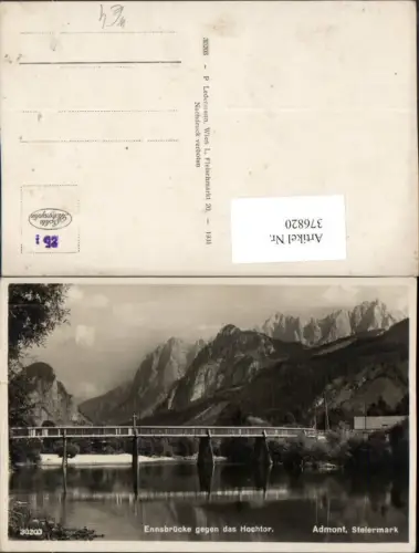 376820,Admont Ennsbrücke Brücke geg. Hochtor Bergkulisse