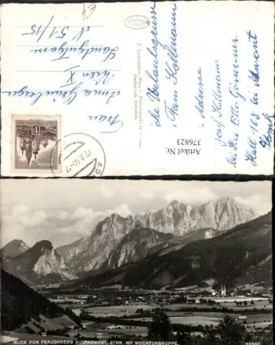 376823,Blick vom Frauenberg auf Admont Totale m. Hochtorgruppe Bergkulisse