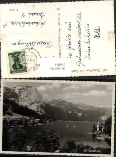 376849,Grundlsee Teilansicht See m. Backenstein Bergkulisse