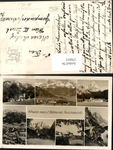 376851,Gruß aus Admont Totale Schloss Kirche Brücke Mehrbildkarte