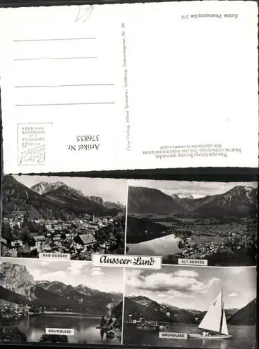376855,Bad Aussee Altaussee Grundlsee Totale Segelboot Mehrbildkarte