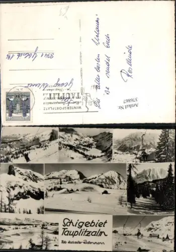376867,Tauplitzalm b. Tauplitz Skilift Sessellift Bergkulissen Winterbilder Mehrbildkarte
