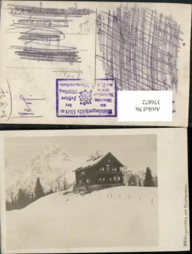376872,Mödlingerhütte Berghütte b. Johnsbach m. Reichenstein Bergkulisse Winterbild