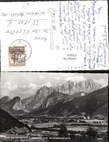 376895,Blick von Frauenberg auf Admont Totale m. Hochtorgruppe Bergkulisse