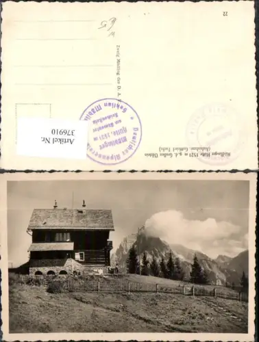 376910,Mödlingerhütte Berghütte b. Johnsbach geg. Großen Ödstein Bergkulisse