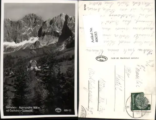 406583,Austriahütte Berghütte b. Ramsau m. Dachstein Bergkulisse