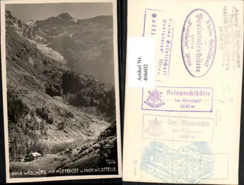 406602,Hans Wödlhütte Berghütte b. Schladming m. Hüttensee u. Wildstelle Bergkulisse