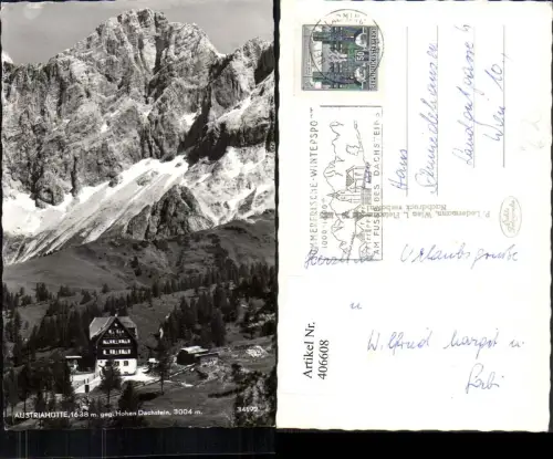 406608,Austriahütte Berghütte b. Ramsau geg. Hohen Dachstein Bergkulisse