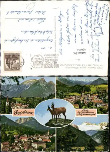 406616,Bad Aussee Totale Bergkulisse Gämse Mehrbildkarte