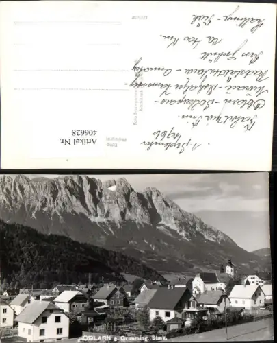 406628,Öblarn Teilansicht geg. Grimming Bergkulisse
