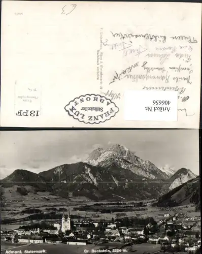 406656,Admont Totale m. Großen Buchstein Bergkulisse