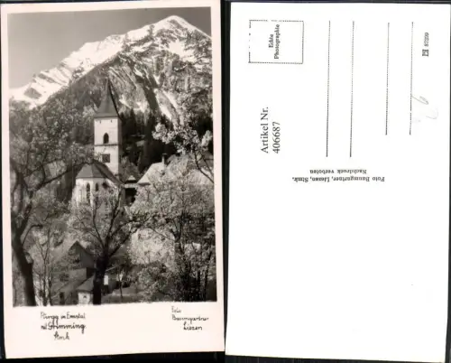 406687,Pürgg im Ennstal Kirche m. Grimming Bergkulisse pub Foto Baumgartner