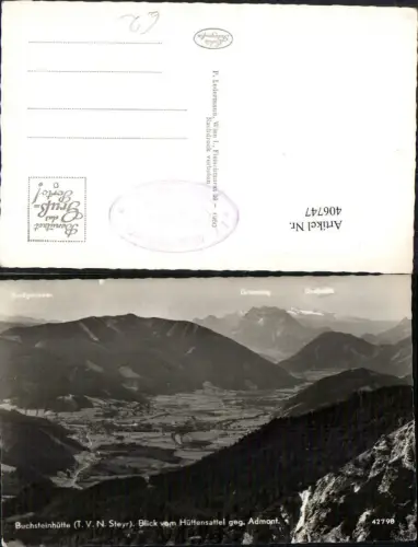 406747,Buchsteinhütte Blick v. Hüttensattel geg. Admont Bergkulisse