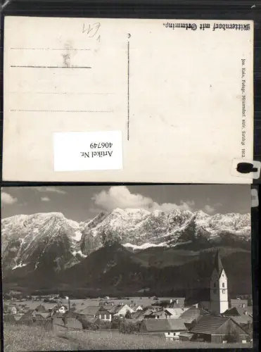 406749,Foto AK Mitterndorf Totale m. Grimming Bergkulisse pub Josef Kain
