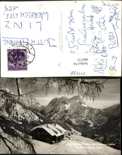 406772,Alpengasthof Grabneralm b. Admont m. Buchstein Bergkulisse Winterbild