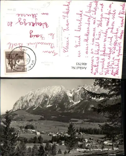 406793,Zauchen Mitterndorf Totale m. Grimming Bergkulisse