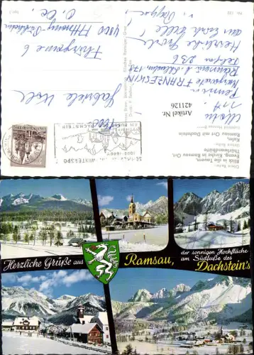 421126,Ramsau am Dachstein Totale Kirche Winterbilder Mehrbildkarte