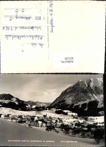 421129,Tauplitz Totale m. Grimming Bergkulisse Winterbild pub Foto Hochreiter