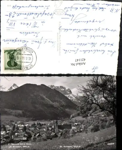421147,St. Gallen Totale m. Kleinen u. Großen Buchstein Bergkulisse