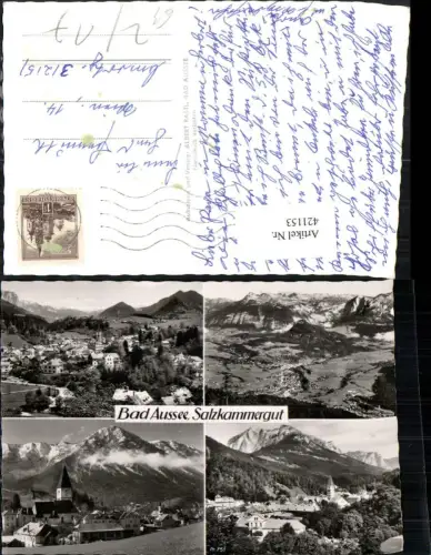 421153,Bad Aussee Totale Bergkulissen Mehrbildkarte