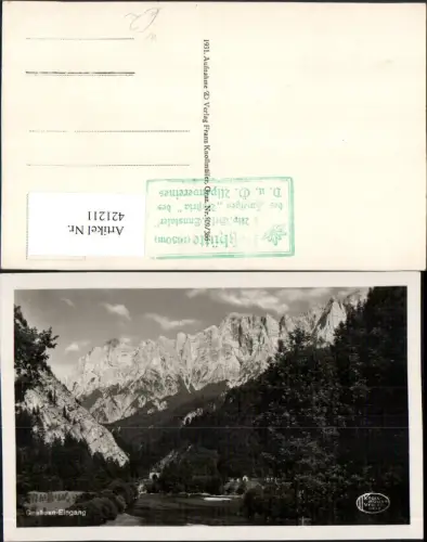 421211,Gesäuse Eingang b. Johnsbach Weng Bergkulisse