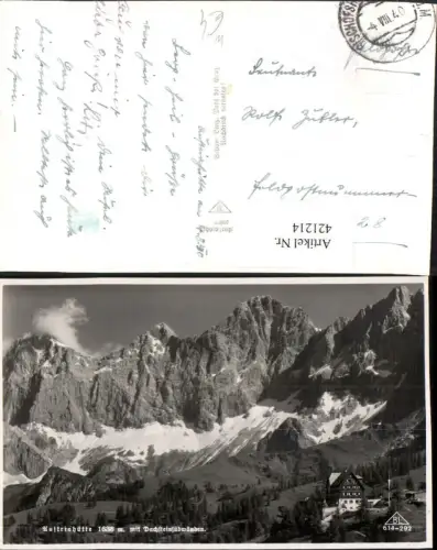421214,Austriahütte Berghütte b. Ramsau m. Dachstein Südwand Bergkulisse