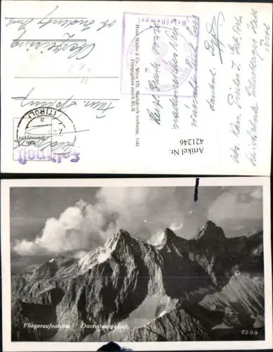 421246,Dachsteingebiet b. Obertraun Bergkulisse Feldpost Geb. Artillerie Schießschule