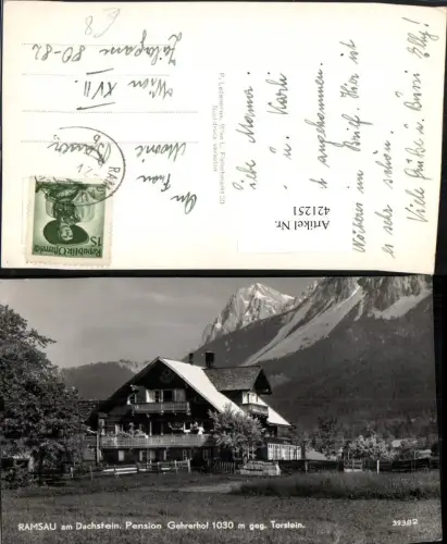 421251,Ramsau am Dachstein Pension Gehrerhof geg. Torstein Bergkulisse