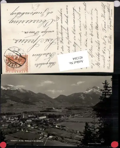 421264,Admont Totale m. Großen Buchstein Bergkulisse