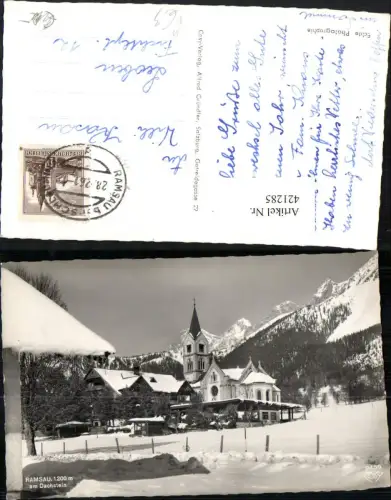421285,Ramsau am Dachstein Kirche Bergkulisse Winterbild pub Cosy 9456
