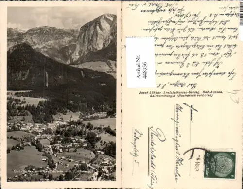 448356,Bad Aussee Totale m. Treffenstein u. Trisselwand Bergkulisse