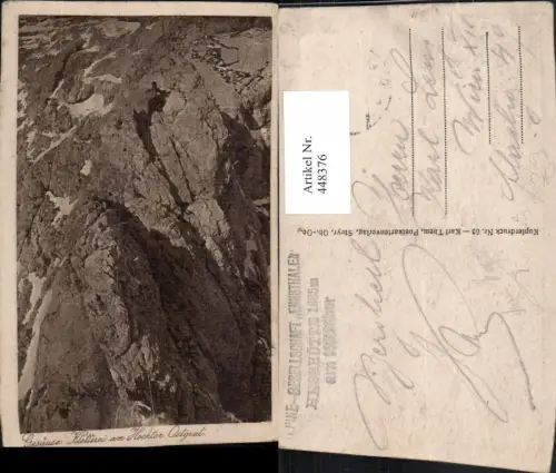 448376,Gesäuse Kletterei Kletterer am Hochtor Ostgrat b. Johnsbach