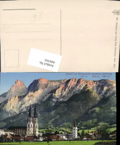 448395,Admont Teilansicht Kirche m. Reichenstein Sparafeld Bergkulisse