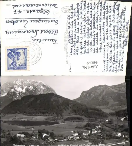448399,Aigen im Ennstal Totale m. Putterersee u. Grimming Bergkulisse