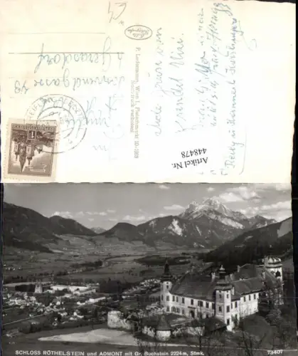 448478,Schloss Röthelstein u. Admont Totale m. Großen Buchstein Bergkulisse