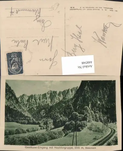 448548,Gesäuse Eingang b. Johnsbach m. Hochtor Bergkulisse