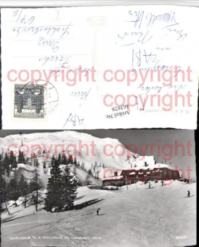 463828,Tauplitzalm Hollhaus Berghütte b. Tauplitz m. Lawinenstein Winterbild