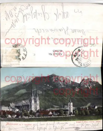 463845,Admont Teilansicht Stift m. Sparafeld Bergkulisse