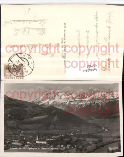 463923,Admont Totale m. Großen Pyhrgas Bergkulisse