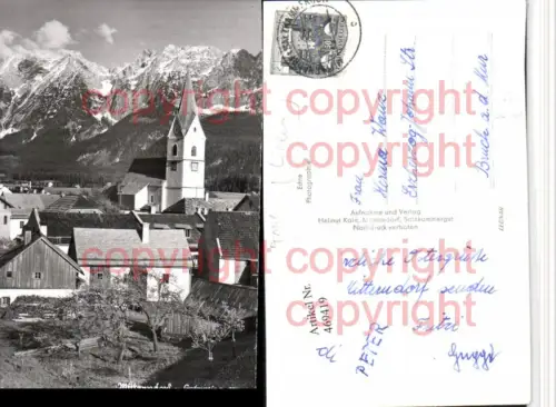 469419,Bad Mitterndorf Teilansicht Kirche m. Grimming Bergkulisse pub Helmut Kain