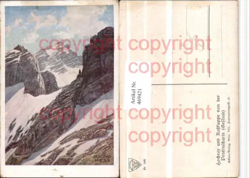 469421,Künstler AK Bruno Hess Gesäuse Hochtor b. Johnsbach pub Dt. Schulverein 1481