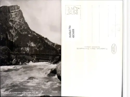 485608,Gesäuse Kummerbrücke Brücke m. Planspitze b. Johnsbach