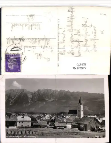 485670,Mitterndorf Teilansicht Kirche Bergkulisse pub F.E. Brandt