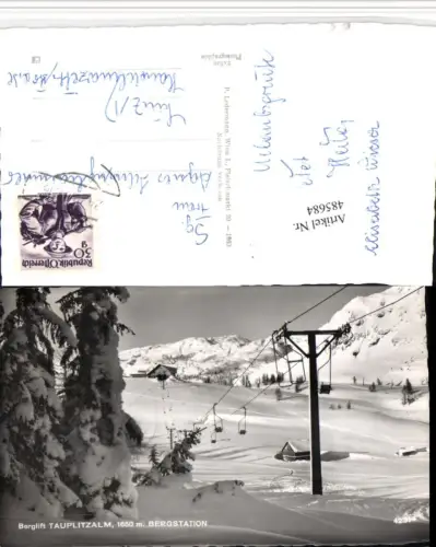 485684,Tauplitzalm b. Tauplitz Bergstation Sessellift Winterbild