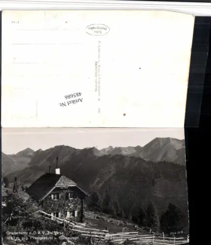 485686,Grazerhütte Berghütte b. Mitterndorf geg. Predigtstuhl Bergkulisse