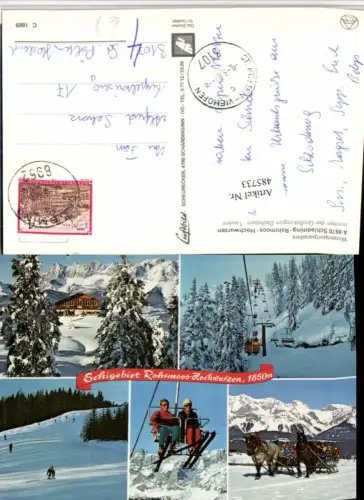 485733,Schladming Rohrmoos Hochwurzen Skilift Pferdeschlitten Mehrbildkarte